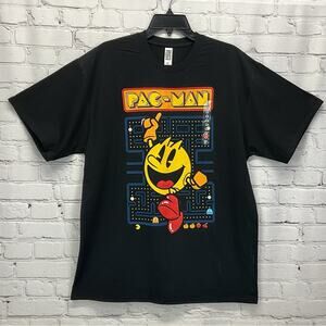 Brisco Pac-Man Graphic T-Shirt Men's Size XL Black Retro Video Gaming Travel